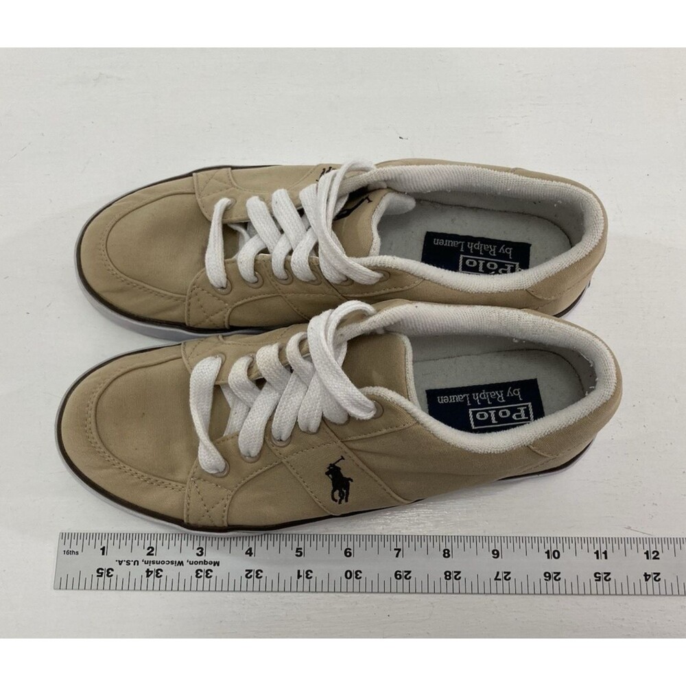 Polo Ralph Lauren Harold Sneakers Men’s 8.5D Tan Canvas Lace-Up Casual - Picture 8 of 8